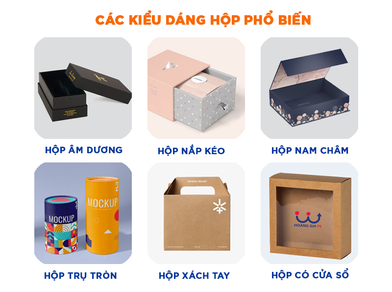 các loại hộp giấy sản phẩm thông dụng